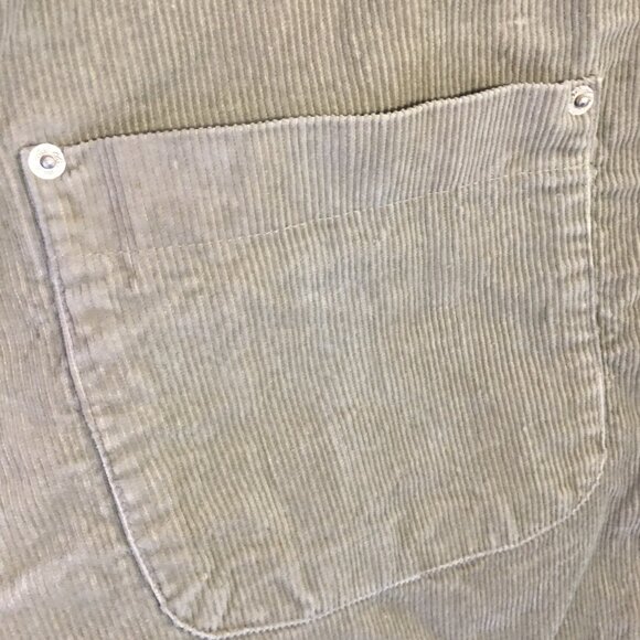 CHIC Jeanswear Corduroy Jumper Dress XL Beige Brown Pockets Knee Sleeveless - Picture 5 of 9